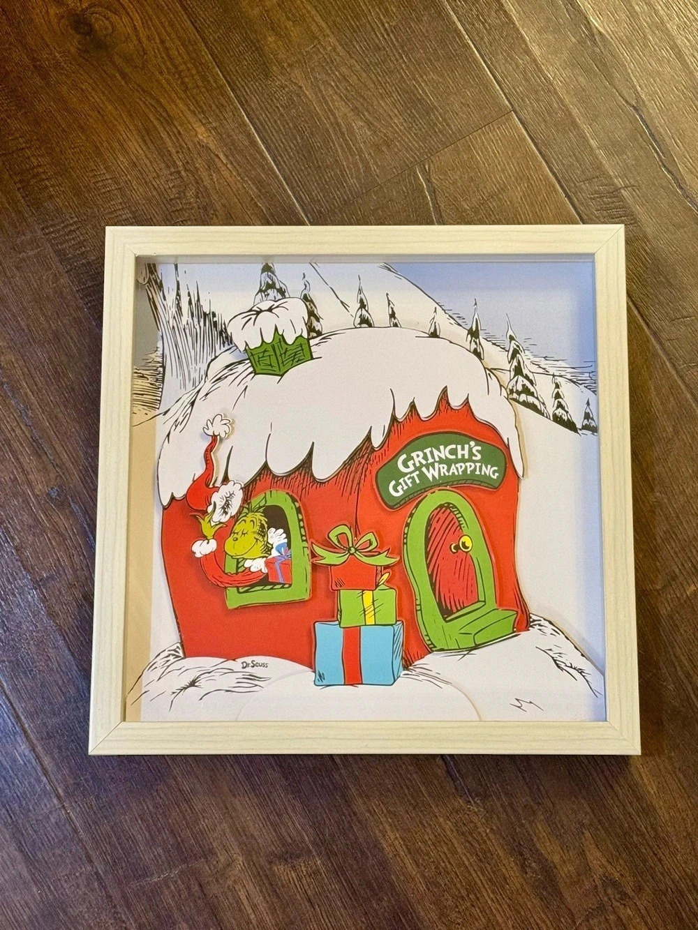 Dr. Seuss The Grinch's Gift Wrapping Shadow Box Wall Art Gift Wrapping